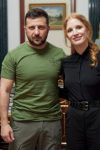 جسیکا چستین، بازیگر هالیوودی به دیدار رئیس جمهور اوکراین رفت