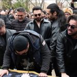 بابک صحرایی مصطفی راغب سینا درخشنده رهام هادیان فرزاد فرخ در خاکسپاری حمید هیراد